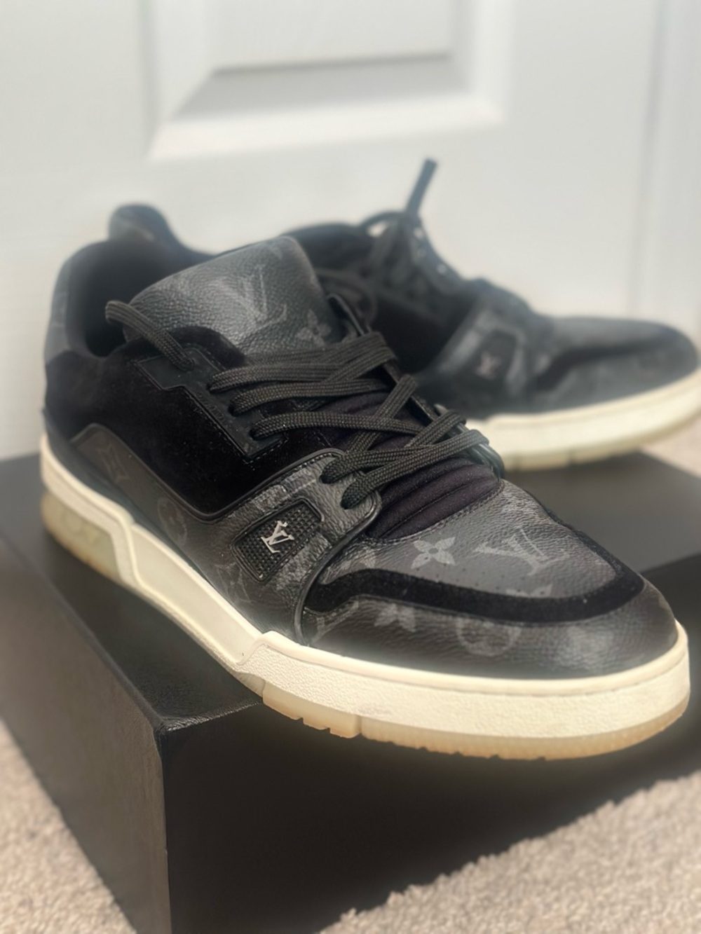 Louis Vuitton Black Monogram Low-Top Sneakers - Picture 2 of 5